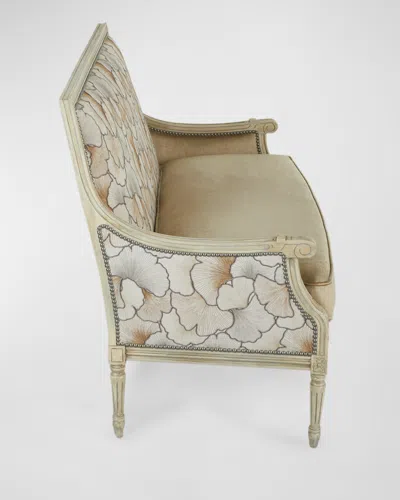 Massoud Shai Leather Settee In Neutral