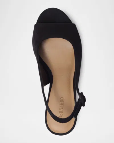 Bernardo Vega Peep-toe Platform Slingback Heels In Black