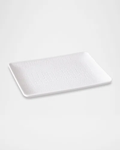Beatriz Ball Vida Croc Medium Rectangular Tray In White