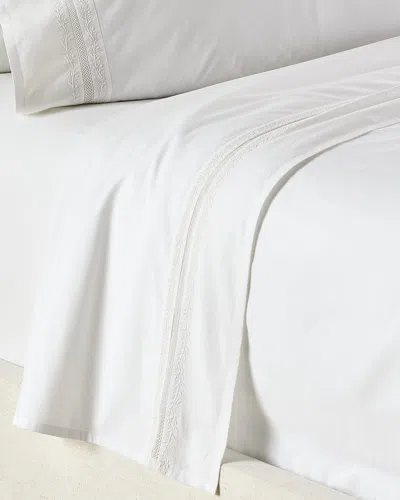 Ralph Lauren Miriah 200 Thread Count Percale Queen Flat Sheet In White