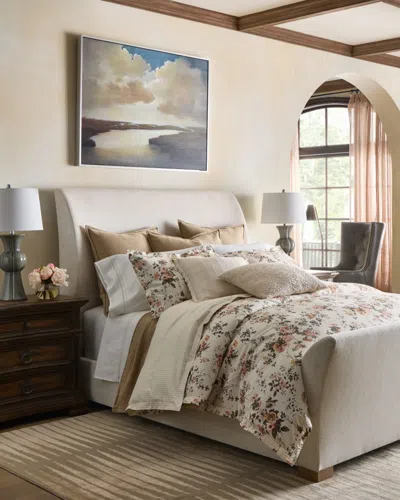 Ralph Lauren Miriah 200 Thread Count Percale Queen Flat Sheet In White