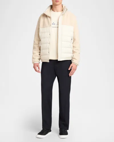 Moncler Mistral High Collar Quilted Zip Pockets Coat In Multi