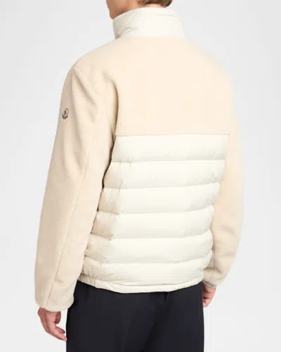 Moncler Mistral High Collar Quilted Zip Pockets Coat In Multi