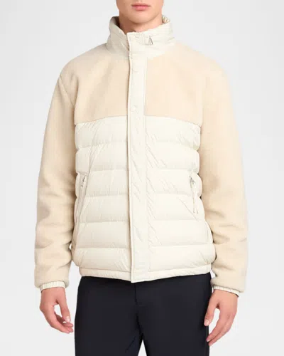 Moncler Mistral High Collar Quilted Zip Pockets Coat In Multi