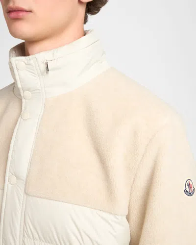Moncler Mistral High Collar Quilted Zip Pockets Coat In Multi