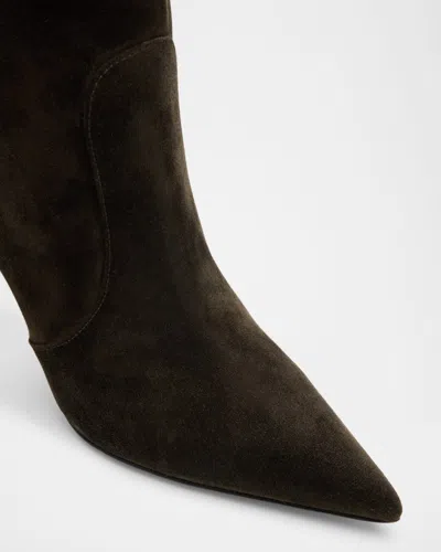 Gianvito Rossi Hansen Suede Pointed-toe Knee Boots In Green
