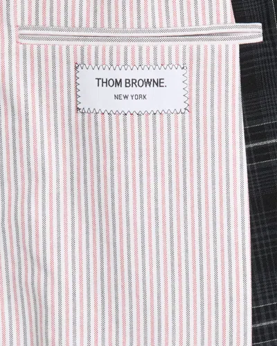 Thom Browne Plaid-pattern Single-breasted Blazer In Black