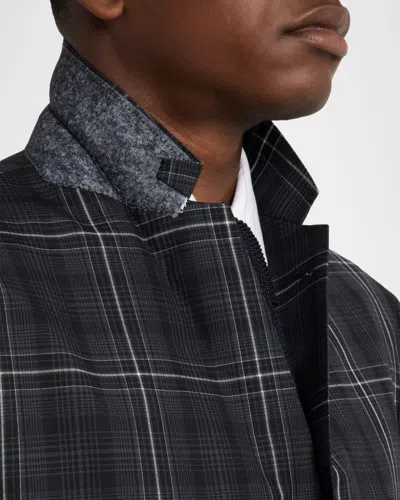 Thom Browne Plaid-pattern Single-breasted Blazer In Black