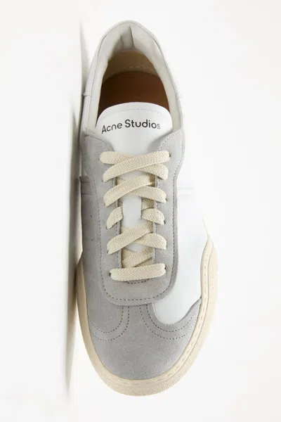 Acne Studios Suede-trimmed Leather Sneakers In Gray