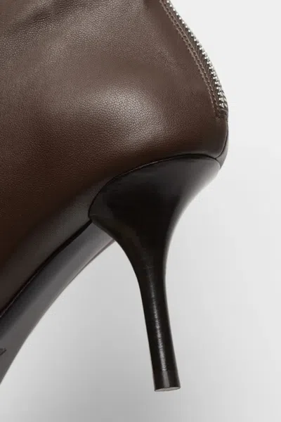 Acne Studios Round-toe Leather Ankle Boots In Brown