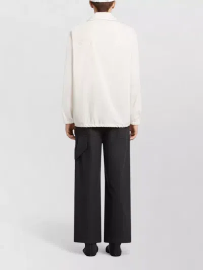 Courrèges Blazer Jacket Long Sleeves Drawstring Hem Pockets In White