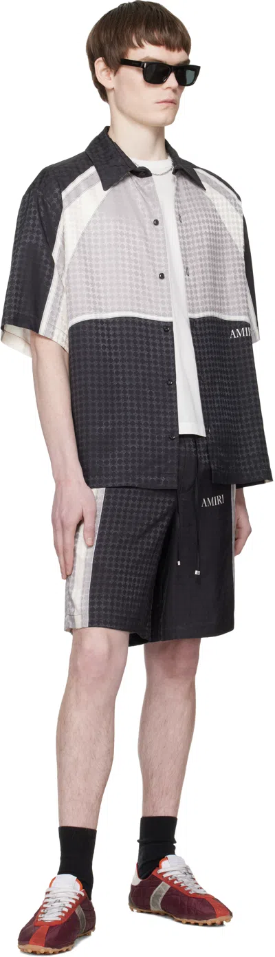 Amiri Quad Panel Side Stripe Tailored Shorts In Black