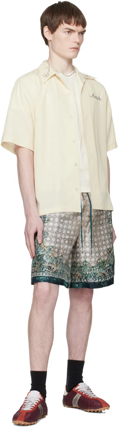Amiri Multicolor Bandana Silk Bermuda In Green