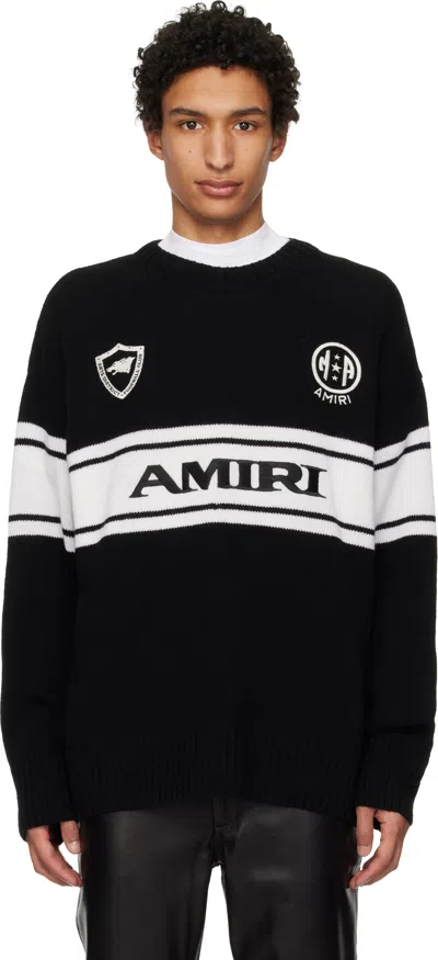 Amiri Long-sleeved Knitted Pullover In Black