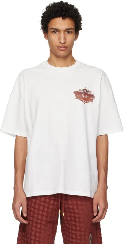 Amiri White Chateau Crest Oversized T-shirt In White