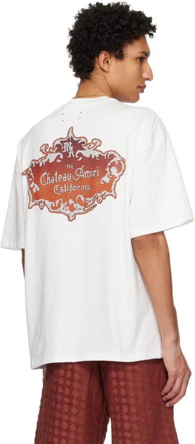 Amiri White Chateau Crest Oversized T-shirt In White