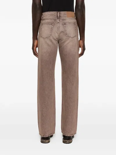 Our Legacy Denim Trousers Faded Effect Belt Loops Five Pockets In Brown