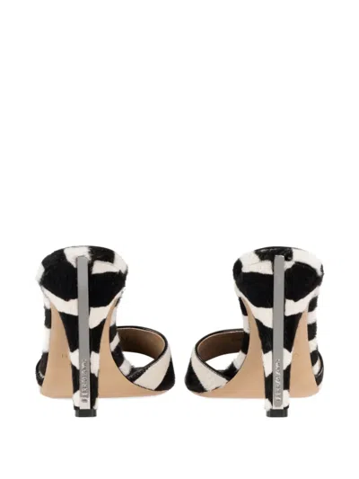 Ferragamo Tatiana Zebra Print High-heeled Sandals In Black