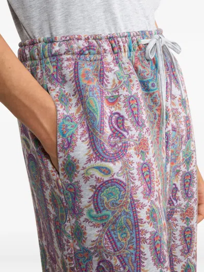 树叶图案棉运动裤