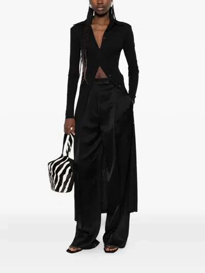 Nanushka パデッドショルダー マキシシャツドレス In Black