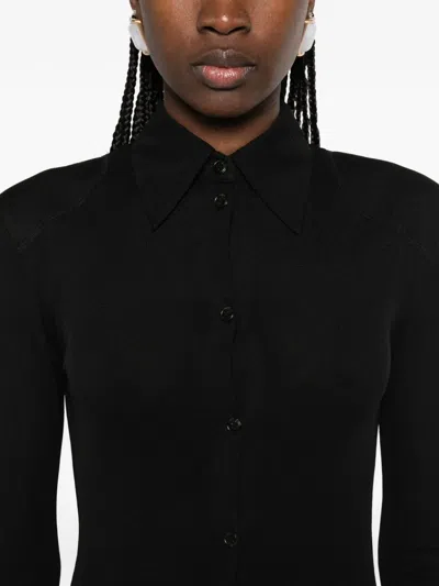 Nanushka パデッドショルダー マキシシャツドレス In Black