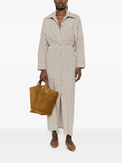 Nanushka チェック カットアウト シャツドレス In Multi