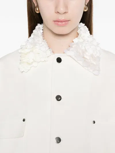 Plan C Floral Collar Jacket In White