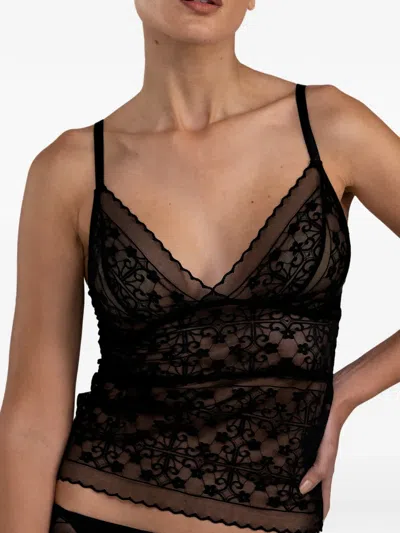 Ame.m レース トップ In Black