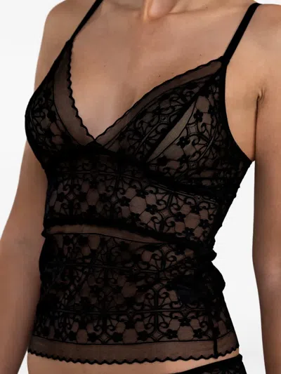 Ame.m レース トップ In Black