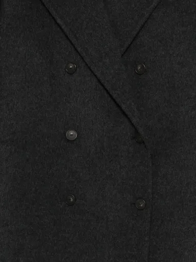 Vince Double-breasted Wool-blend Coat In Gray