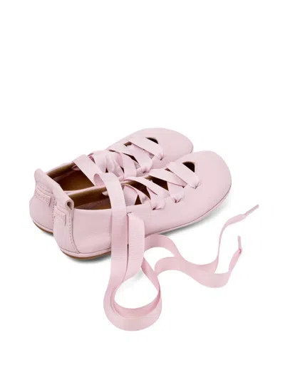 Camper Right レザーフラットシューズ In Pink