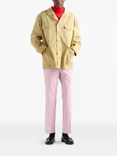 Prada Patch-pockets Button Jacket In Neutral