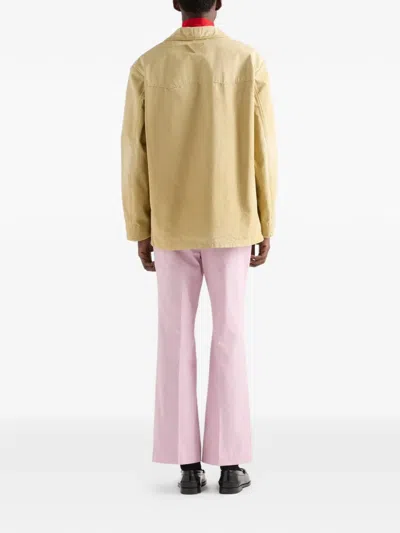 Prada Patch-pockets Button Jacket In Neutral