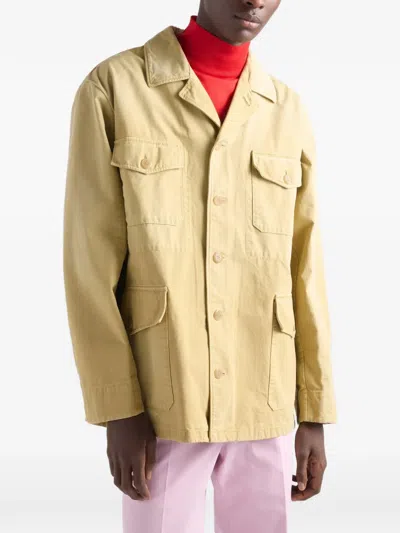 Prada Patch-pockets Button Jacket In Neutral