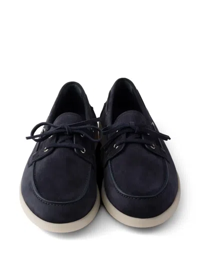 Prada Elegant Moccasins For Men - Ss26 Collection In Blue