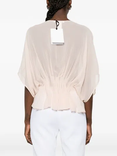 Max Mara Buttoned Ruffled Top In Multi