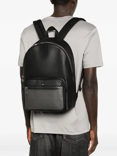 Hugo Boss Boss Monogram Backpack In Black