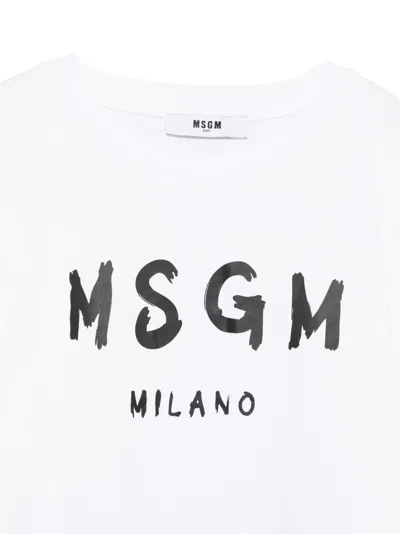 Msgm Logo-detail T-shirt In White