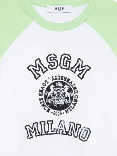 Msgm Logo T-shirt In White