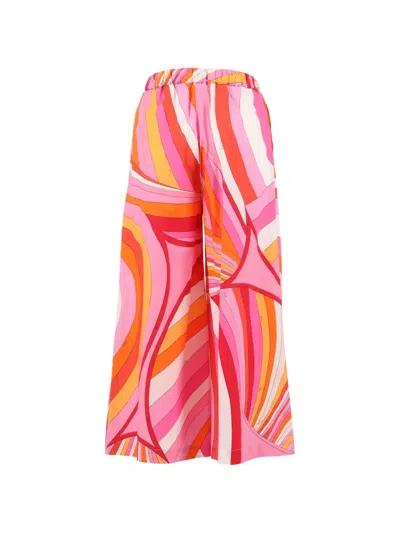Pucci Junior Patterned Trousers In Multi