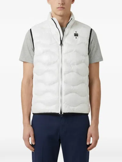 Blauer White Polyamide Sleveless Jacket In Multi