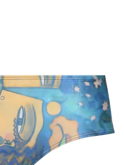 Donde Esteban Printed Bikini Bottom In Blue