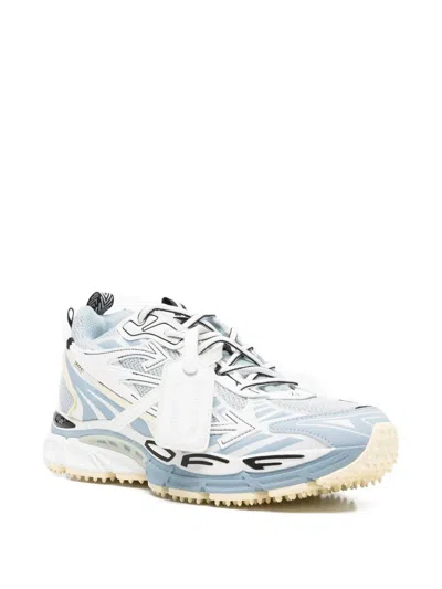 Off-white Mesh Sneakers Round Toe Rubber Sole Pull Tab In White