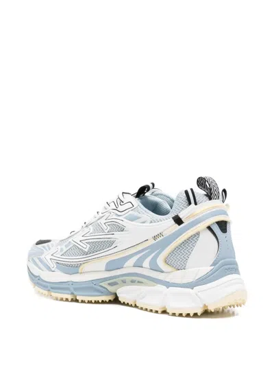 Off-white Mesh Sneakers Round Toe Rubber Sole Pull Tab In White