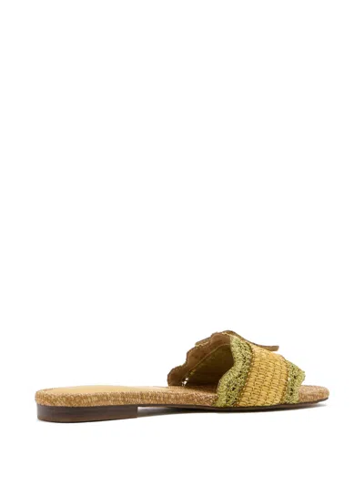 Sam Edelman Buckle Raffia Sandals In Multi
