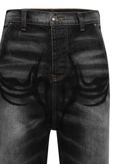 Hellstar Button-fastening Jeans In Black