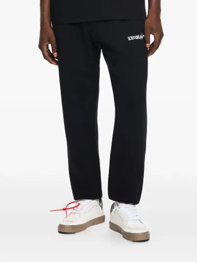 Off-white Helvetica-print Track Pants In Black