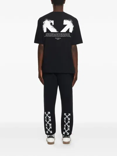 Off-white Helvetica-print Track Pants In Black