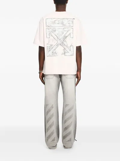 Off-white Graphic Print Crew Neck Short Sleeve T-shirt In White