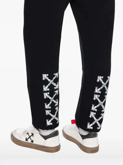 Off-white Helvetica-print Track Pants In Black